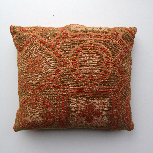 CUSHION, Tapestry - Orange Brown 1970s
